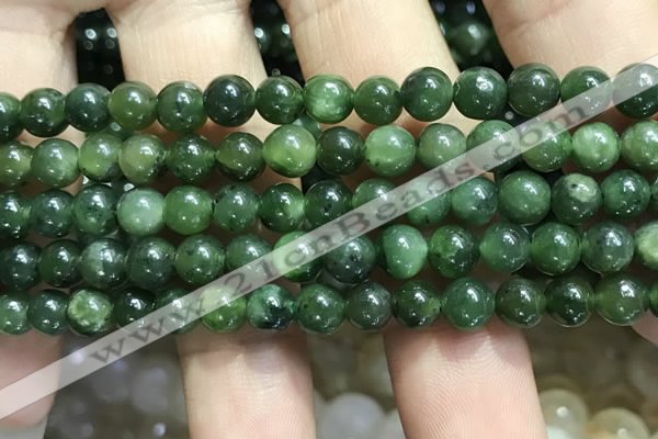 CBJ631 15.5 inches 6mm round Russian green jade beads wholesale