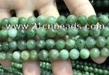 CBJ637 15.5 inches 8mm round Russian green jade beads wholesale