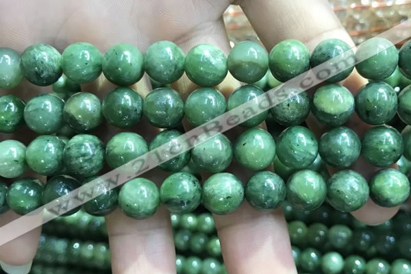CBJ638 15.5 inches 10mm round Russian green jade beads wholesale