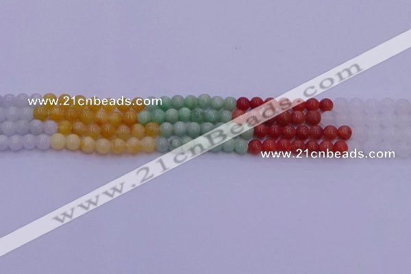 CBJ661 15.5 inches 6mm round mixed jade beads wholesale