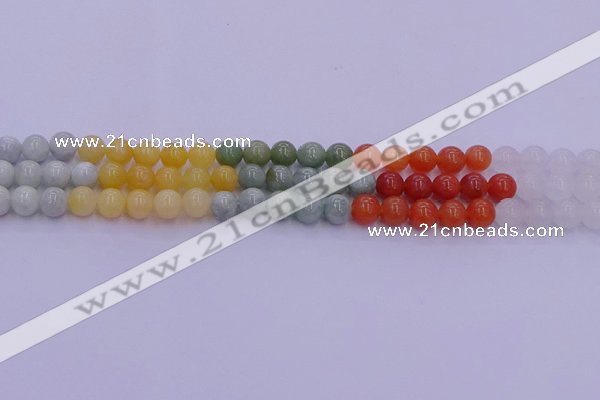 CBJ662 15.5 inches 8mm round mixed jade beads wholesale