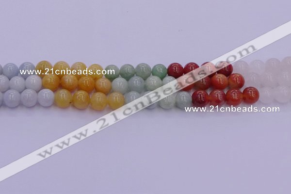 CBJ663 15.5 inches 10mm round mixed jade beads wholesale