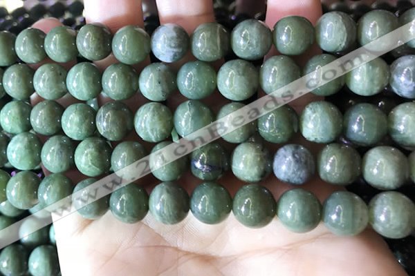 CBJ703 15.5 inches 10mm round green jade beads wholesale