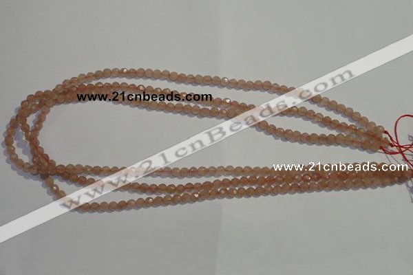 CBQ07 15.5 inches 4mm faceted round strawberry quartz beads