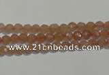 CBQ08 15.5 inches 6mm faceted round strawberry quartz beads