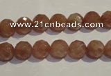 CBQ09 15.5 inches 8mm faceted round strawberry quartz beads