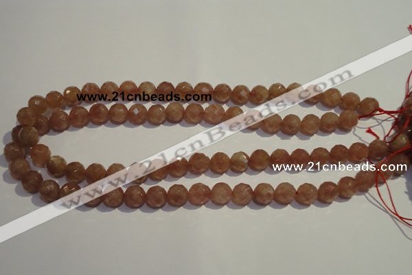 CBQ09 15.5 inches 8mm faceted round strawberry quartz beads