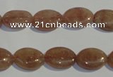 CBQ20 15.5 inches 10*14mm oval strawberry quartz beads wholesale