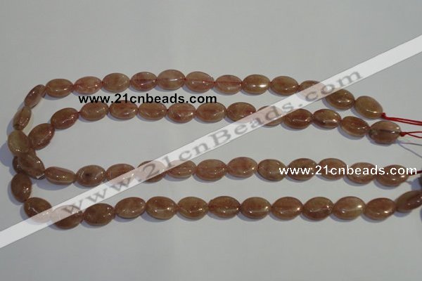 CBQ20 15.5 inches 10*14mm oval strawberry quartz beads wholesale