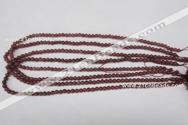 CBQ200 15.5 inches 4mm round strawberry quartz beads wholesale