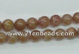 CBQ202 15.5 inches 8mm round strawberry quartz beads wholesale