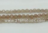 CBQ210 15.5 inches 4mm faceted round strawberry quartz beads