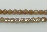 CBQ211 15.5 inches 6mm faceted round strawberry quartz beads