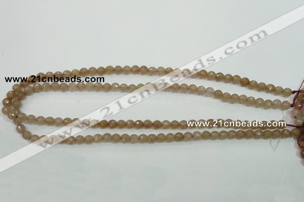 CBQ211 15.5 inches 6mm faceted round strawberry quartz beads