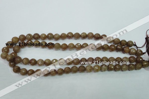 CBQ213 15.5 inches 10mm faceted round strawberry quartz beads