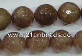 CBQ216 15.5 inches 16mm faceted round strawberry quartz beads