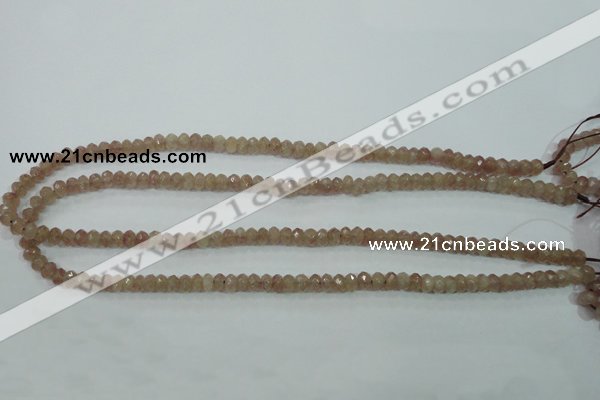 CBQ222 15.5 inches 4*6mm faceted rondelle strawberry quartz beads