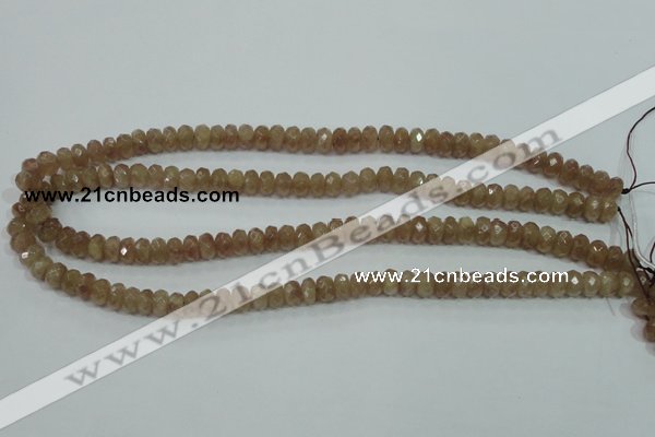 CBQ223 15.5 inches 5*8mm faceted rondelle strawberry quartz beads