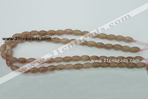 CBQ225 15.5 inches 8*12mm rice strawberry quartz beads