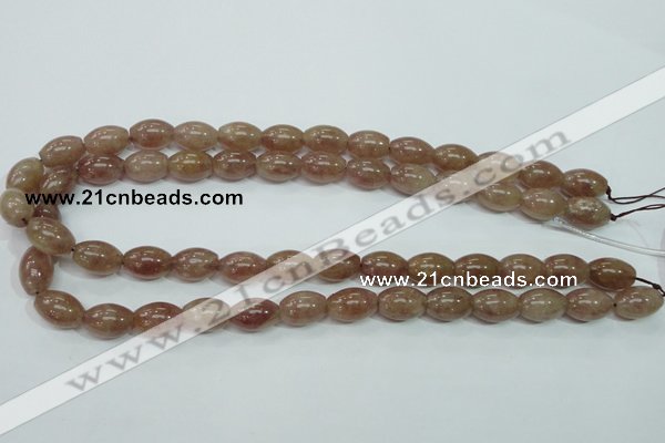 CBQ226 15.5 inches 10*14mm rice strawberry quartz beads