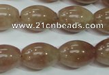 CBQ227 15.5 inches 13*18mm rice strawberry quartz beads