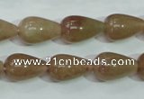 CBQ228 15.5 inches 10*16mm teardrop strawberry quartz beads