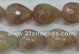 CBQ230 15.5 inches 16*20mm faceted teardrop strawberry quartz beads