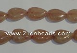 CBQ25 15.5 inches 10*14mm flat teardrop strawberry quartz beads