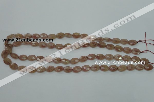 CBQ250 15.5 inches 8.5*12mm faceted oval strawberry quartz beads