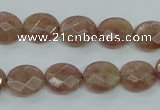 CBQ251 15.5 inches 10*12mm faceted oval strawberry quartz beads