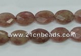 CBQ252 15.5 inches 10*14mm faceted oval strawberry quartz beads