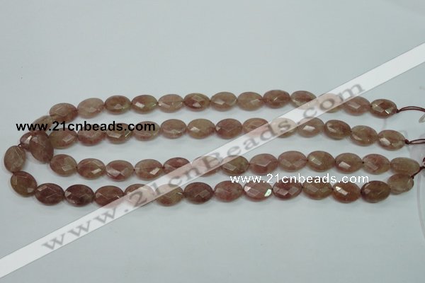 CBQ252 15.5 inches 10*14mm faceted oval strawberry quartz beads