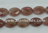CBQ253 15.5 inches 12*16mm faceted oval strawberry quartz beads
