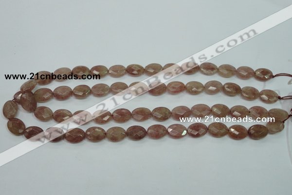 CBQ253 15.5 inches 12*16mm faceted oval strawberry quartz beads