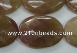 CBQ255 15.5 inches 22*30mm faceted oval strawberry quartz beads