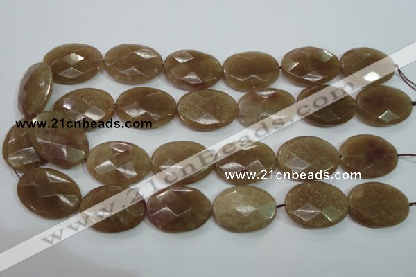 CBQ255 15.5 inches 22*30mm faceted oval strawberry quartz beads