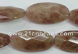 CBQ258 15.5 inches 15*30mm faceted marquise strawberry quartz beads