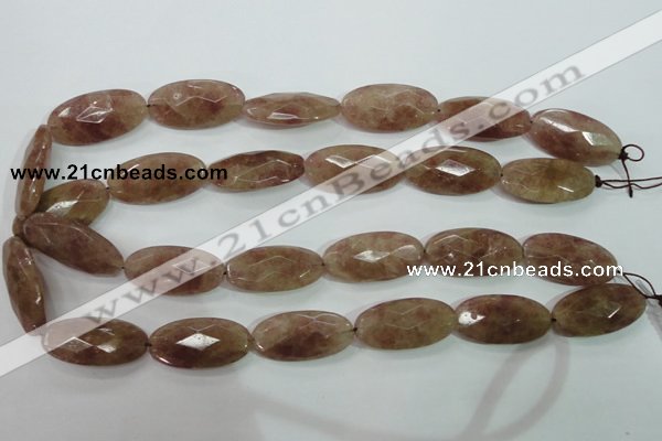 CBQ258 15.5 inches 15*30mm faceted marquise strawberry quartz beads