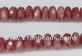 CBQ265 15.5 inches 5*10mm faceted rondelle strawberry quartz beads