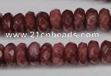 CBQ266 15.5 inches 6*10mm faceted rondelle strawberry quartz beads