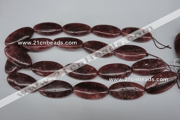 CBQ285 15.5 inches 20*40mm oval strawberry quartz beads