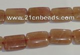 CBQ30 15.5 inches 10*14mm rectangle strawberry quartz beads