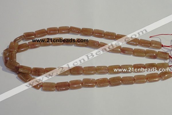 CBQ30 15.5 inches 10*14mm rectangle strawberry quartz beads