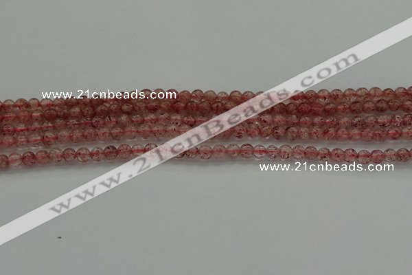 CBQ300 15.5 inches 4mm round natural strawberry quartz beads