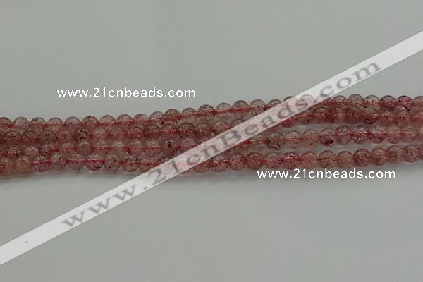 CBQ301 15.5 inches 6mm round natural strawberry quartz beads