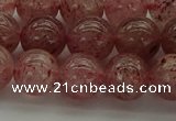 CBQ303 15.5 inches 10mm round natural strawberry quartz beads