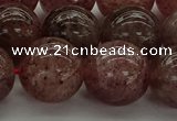 CBQ305 15.5 inches 14mm round natural strawberry quartz beads