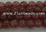 CBQ311 15.5 inches 6mm round natural strawberry quartz beads