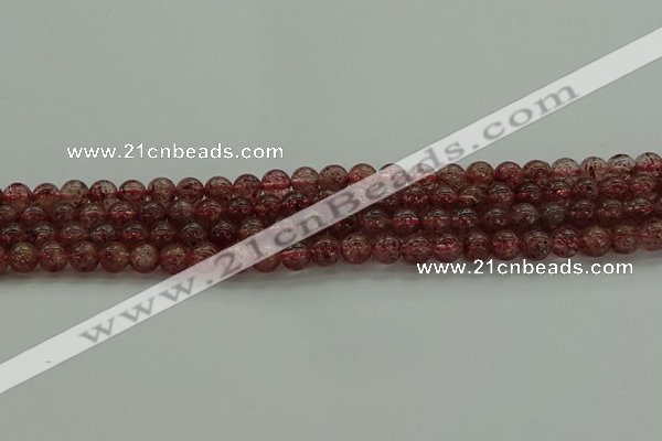 CBQ311 15.5 inches 6mm round natural strawberry quartz beads