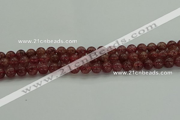 CBQ312 15.5 inches 8mm round natural strawberry quartz beads